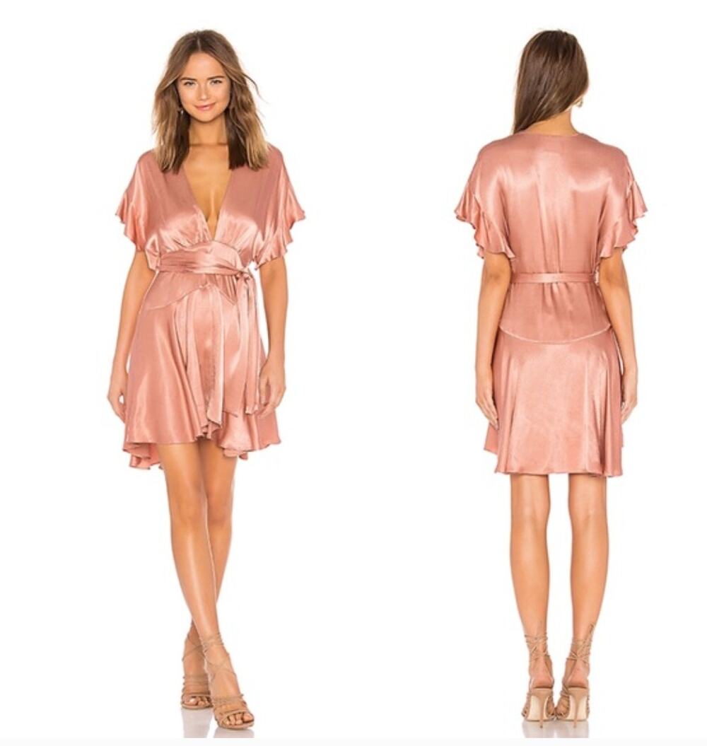 Saylor Daria Satin Mini Dress in Blush Size M